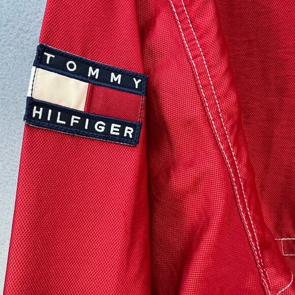 Tommy Hilfiger Men's Quarter Zip Jacket Size Large Pullover Y2K Windbreaker - Picture 11 of 16